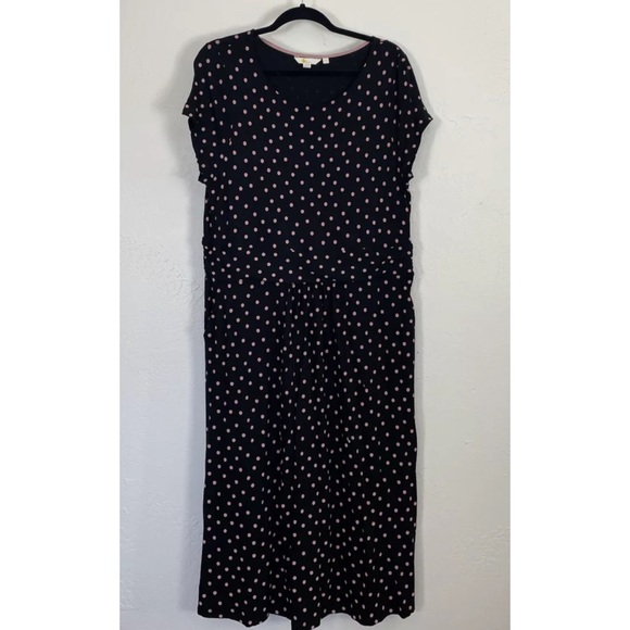 Boden Dresses & Skirts - Boden Amelie Jersey Dress Black Pink Spot Polka Dot Knee-Length Size US 16L